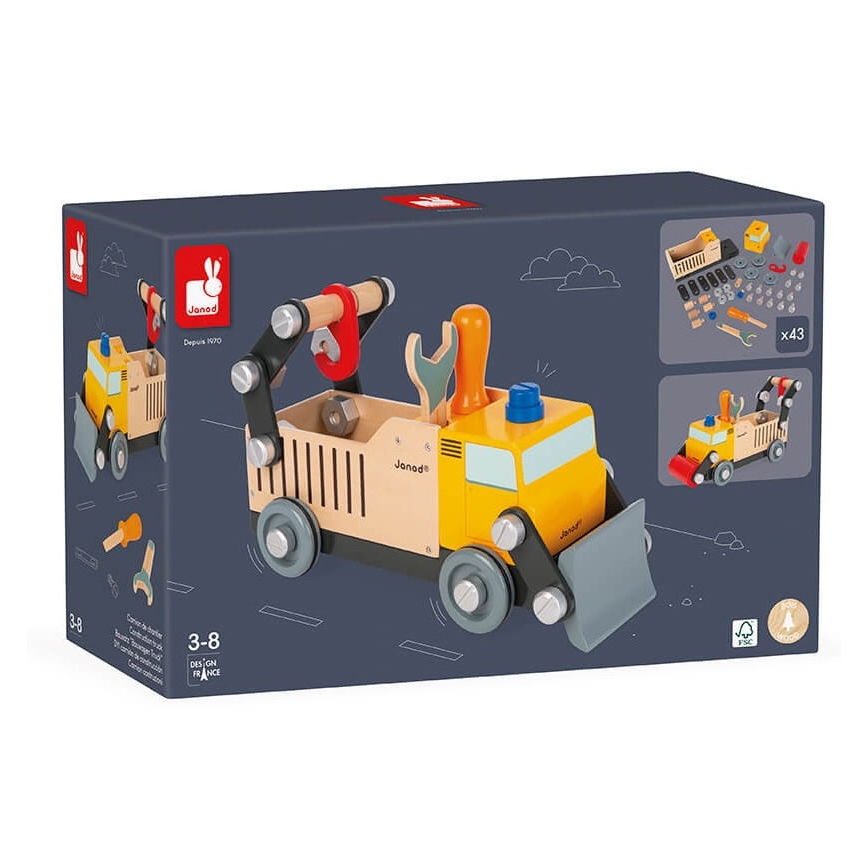 Janod - Wooden building set BRICOKIDS truck