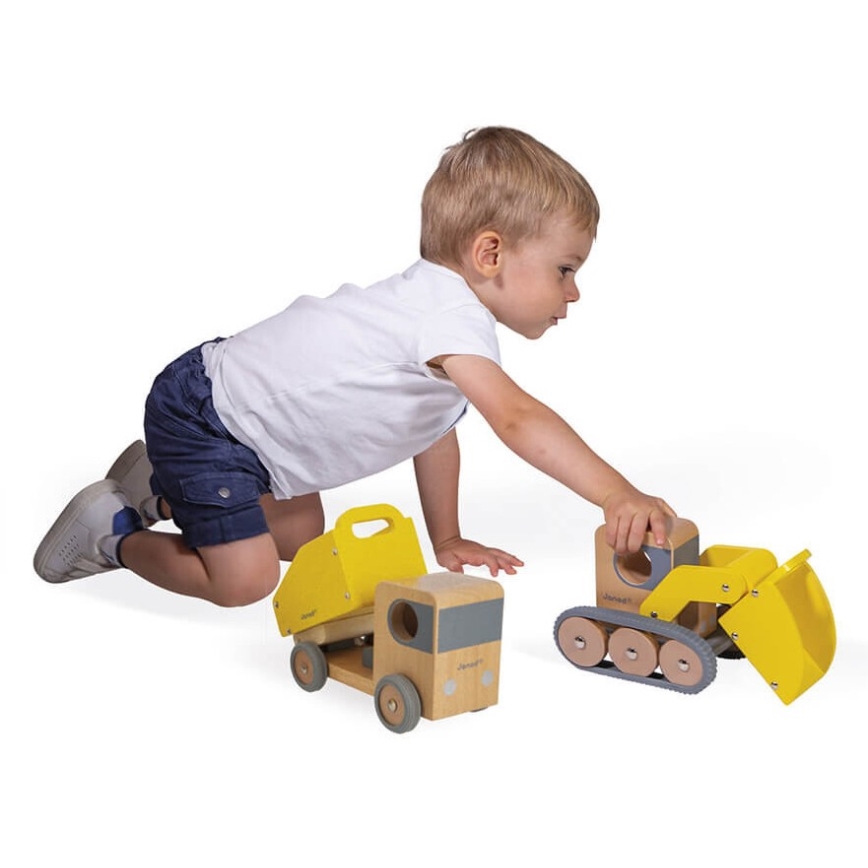 Janod - Wooden excavator and truck BOLID
