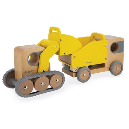Janod - Wooden excavator and truck BOLID