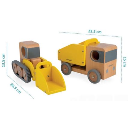 Janod - Wooden excavator and truck BOLID