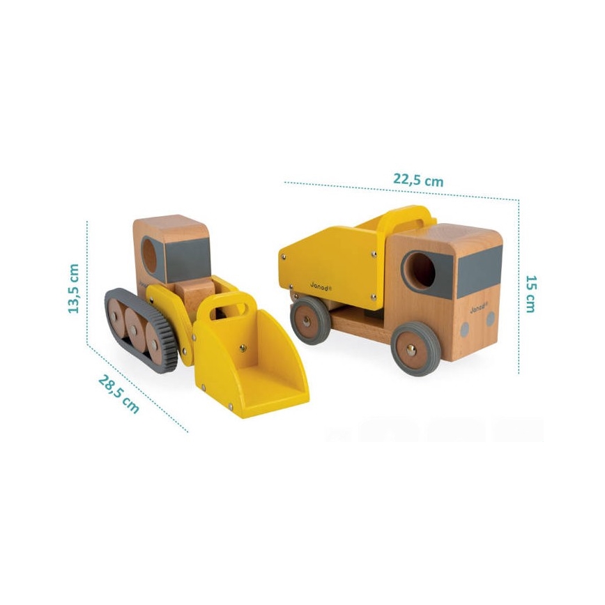 Janod - Wooden excavator and truck BOLID