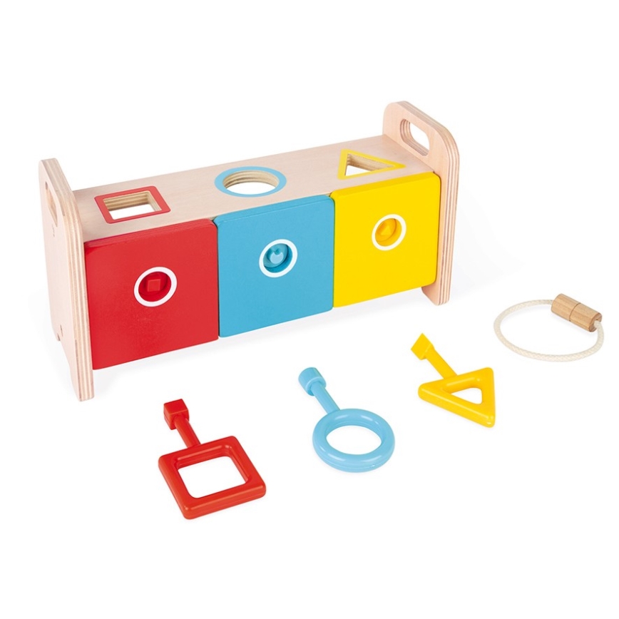 Janod - Wooden interactive toy MONTESSORI 10 pcs