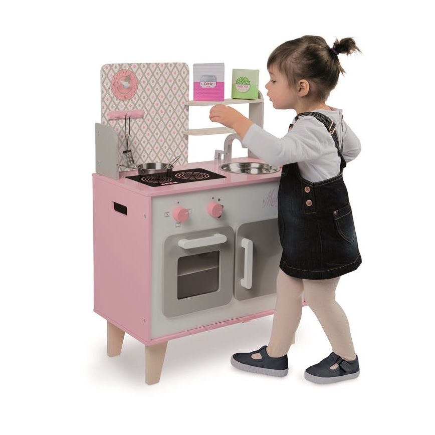 Janod - Wooden kitchen MACARON pink
