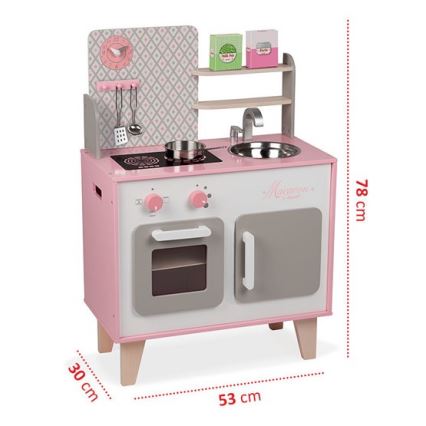 Janod - Wooden kitchen MACARON pink
