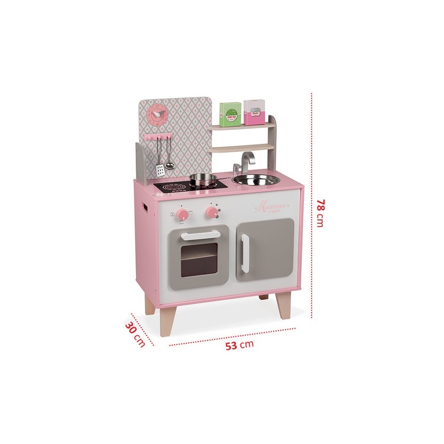 Janod - Wooden kitchen MACARON pink