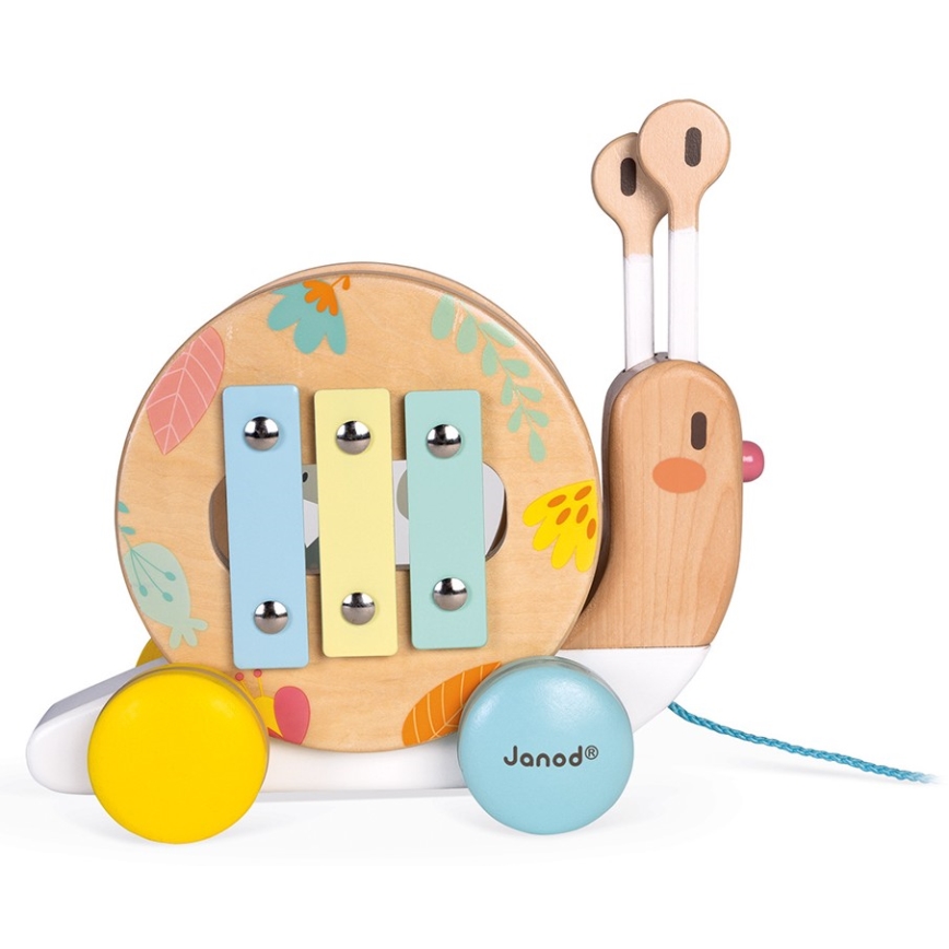 Janod - Wooden snail with a xylophone PURE