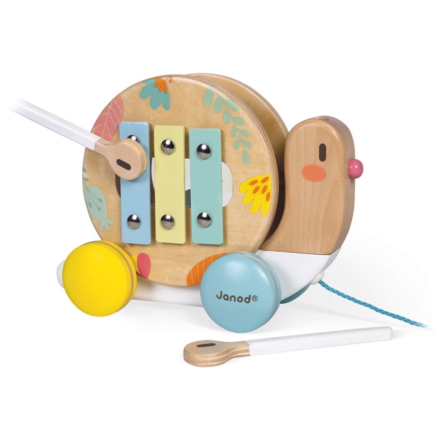 Janod - Wooden snail with a xylophone PURE