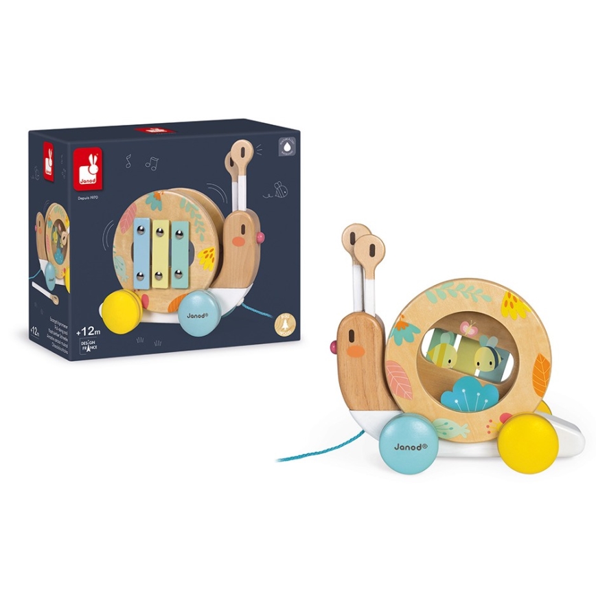 Janod - Wooden snail with a xylophone PURE