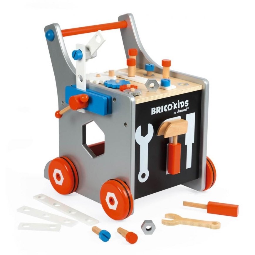 Janod - Wooden walker with tools BRICOKIDS