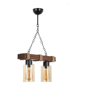 JASMIN Chain Pendant Light 2xE27/40W/230V Brown/Beige