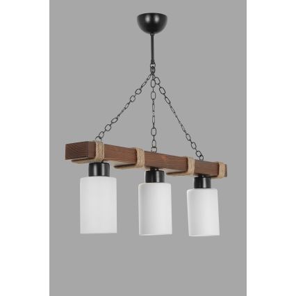 JASMIN Chandelier 3xE27/40W/230V brown/white