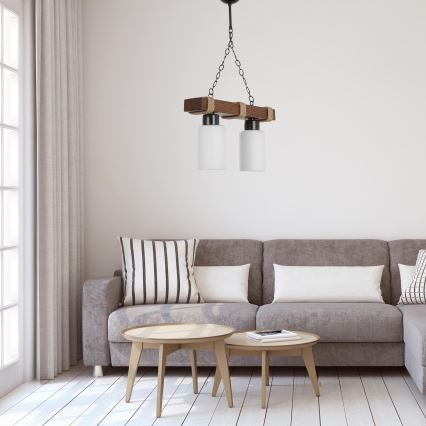 JASMIN lamp 2xE27/40W/230V brown/white