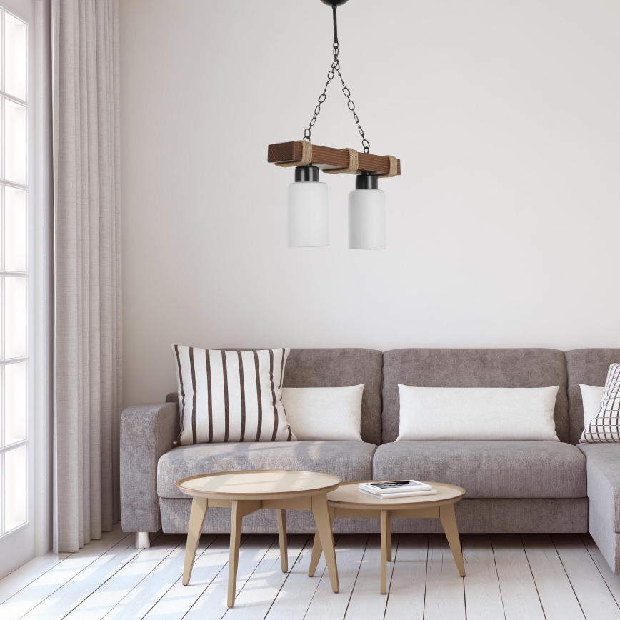 JASMIN lamp 2xE27/40W/230V brown/white