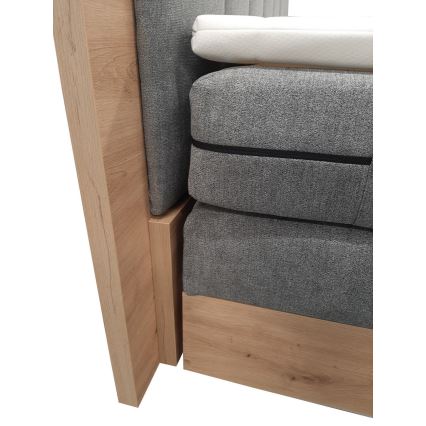 JASMINE boxspring bed with mattresses and topper with storage 180x200 cm grey