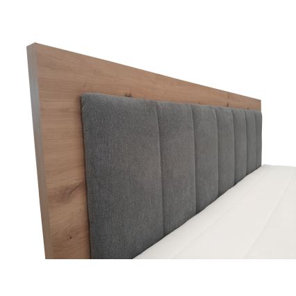 JASMINE boxspring bed with mattresses and topper with storage 180x200 cm grey