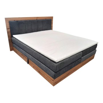 JASMINE boxspring bed with mattresses and topper with storage 180x200 cm grey