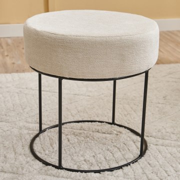 JAVI Ottoman, Ø 40 cm, Cream
