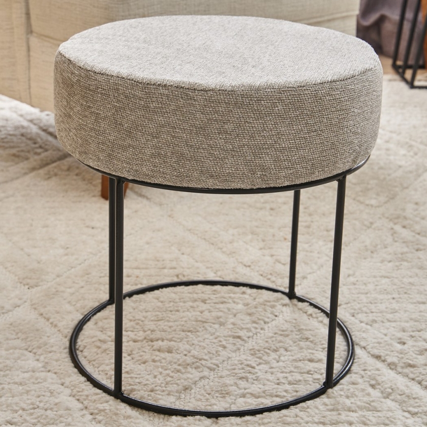 JAVI Ottoman Ø 40 cm, Cream