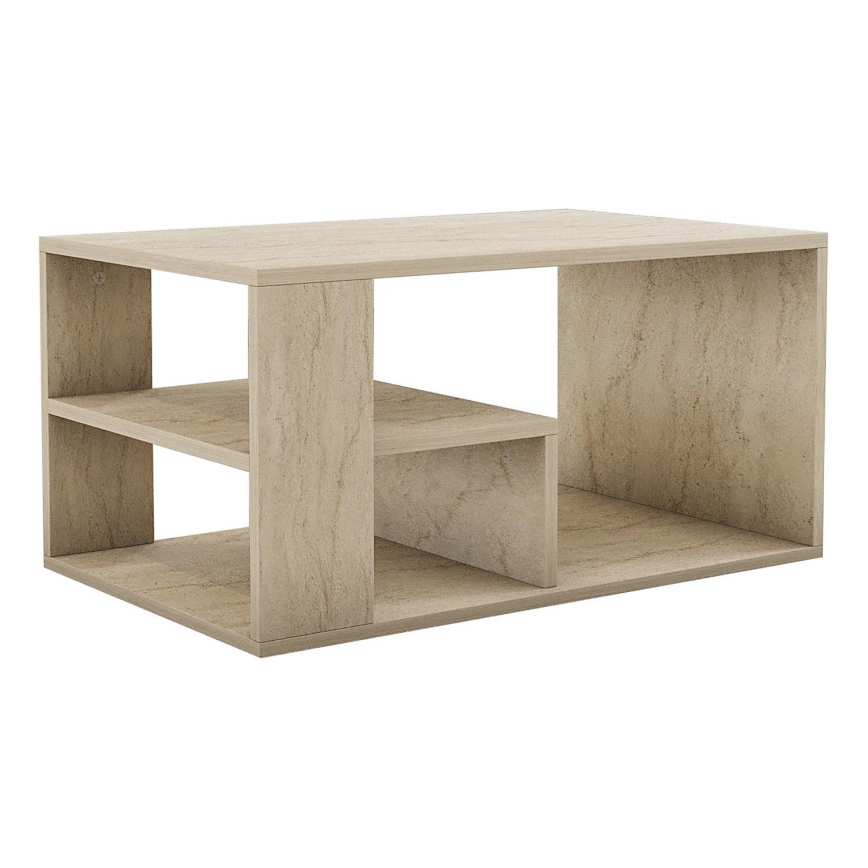 JELIO Coffee Table, Beige Marble Effect