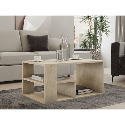 JELIO Coffee Table, Beige Marble Effect