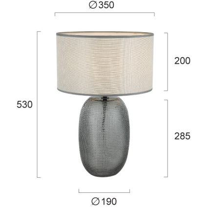 JENIFER Table Lamp 1xE27/40W/230V Gray/Smoked