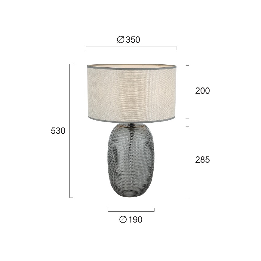 JENIFER Table Lamp 1xE27/40W/230V Gray/Smoked