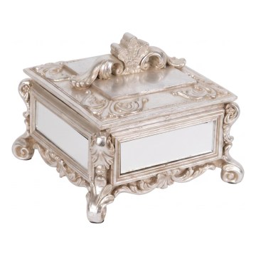 Jewelry box 10,3x13,5x13,5 cm silver/patina