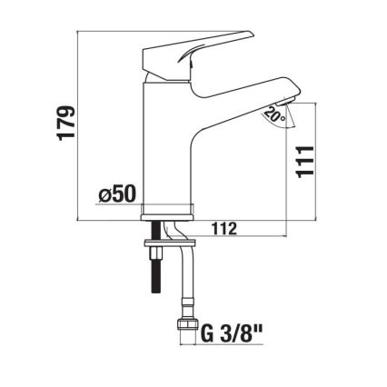 JIKA H3111W10041101 - Basin tap CUBE 17,9 cm shiny chrome