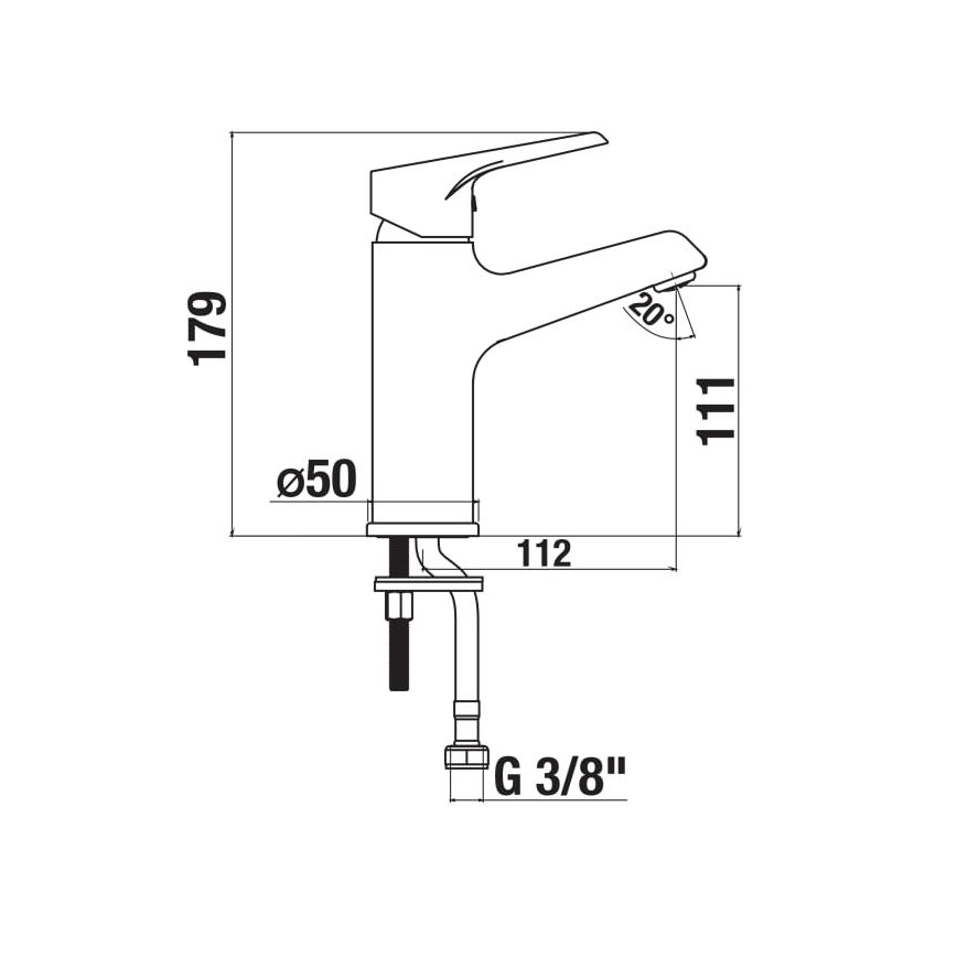 JIKA H3111W10041101 - Basin tap CUBE 17,9 cm shiny chrome