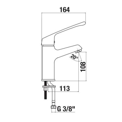 JIKA H3111W10045101 - Basin tap with medical lever CUBE 16,4 cm shiny chrome