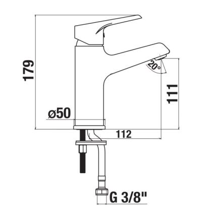 JIKA H3111W10049101 - Basin tap CUBE 17,9 cm Cold Start/shiny chrome