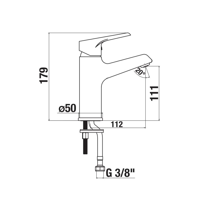 JIKA H3111W10049101 - Basin tap CUBE 17,9 cm Cold Start/shiny chrome