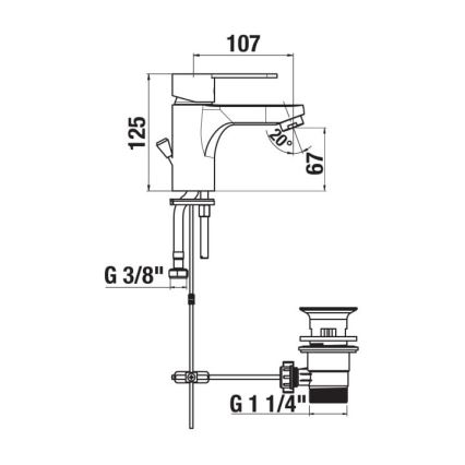 JIKA H3111Z10041111 - Basin tap + waste with overflow LYRA 12,5 cm shiny chrome