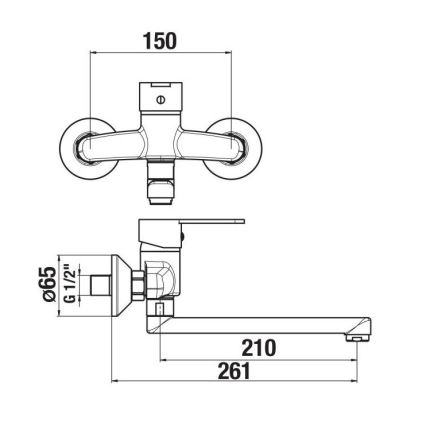 JIKA H3111Z70042301 - Basin tap LYRA 15x26,1 cm shiny chrome