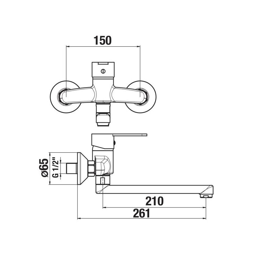 JIKA H3111Z70042301 - Basin tap LYRA 15x26,1 cm shiny chrome