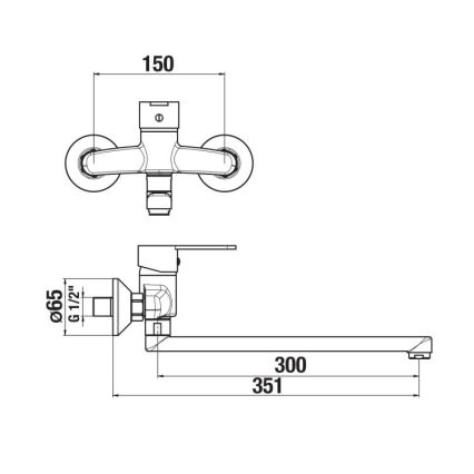 JIKA H3111Z70042401 - Basin tap LYRA 15x35,1 cm shiny chrome