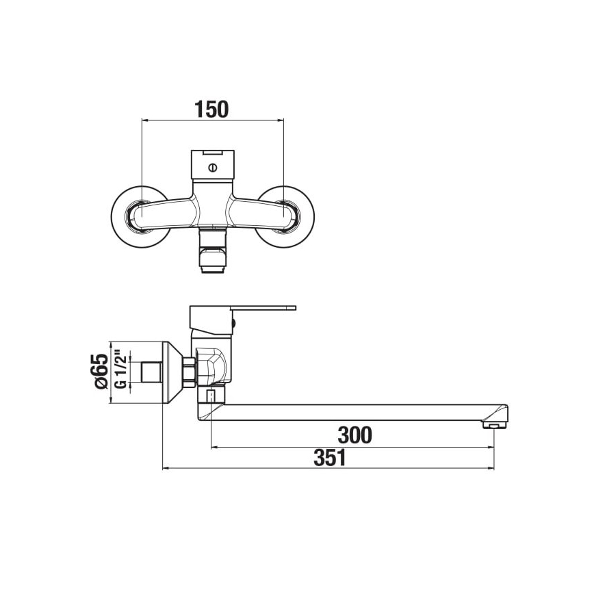 JIKA H3111Z70042401 - Basin tap LYRA 15x35,1 cm shiny chrome