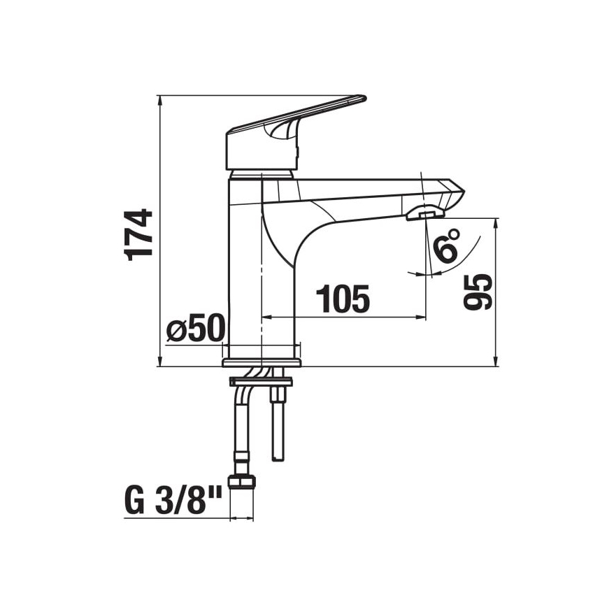 JIKA H3112E10041101 - Basin tap TALAS 17,4 cm shiny chrome