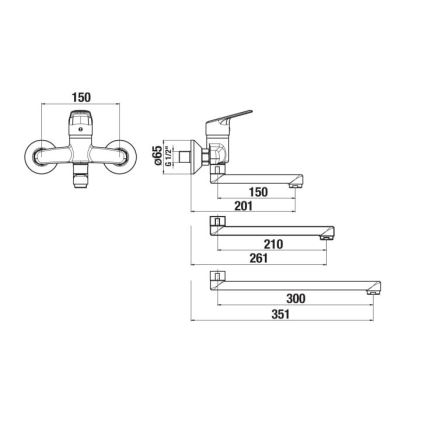 JIKA H3112E70042201 - Basin tap TALAS 15x20,1 cm shiny chrome