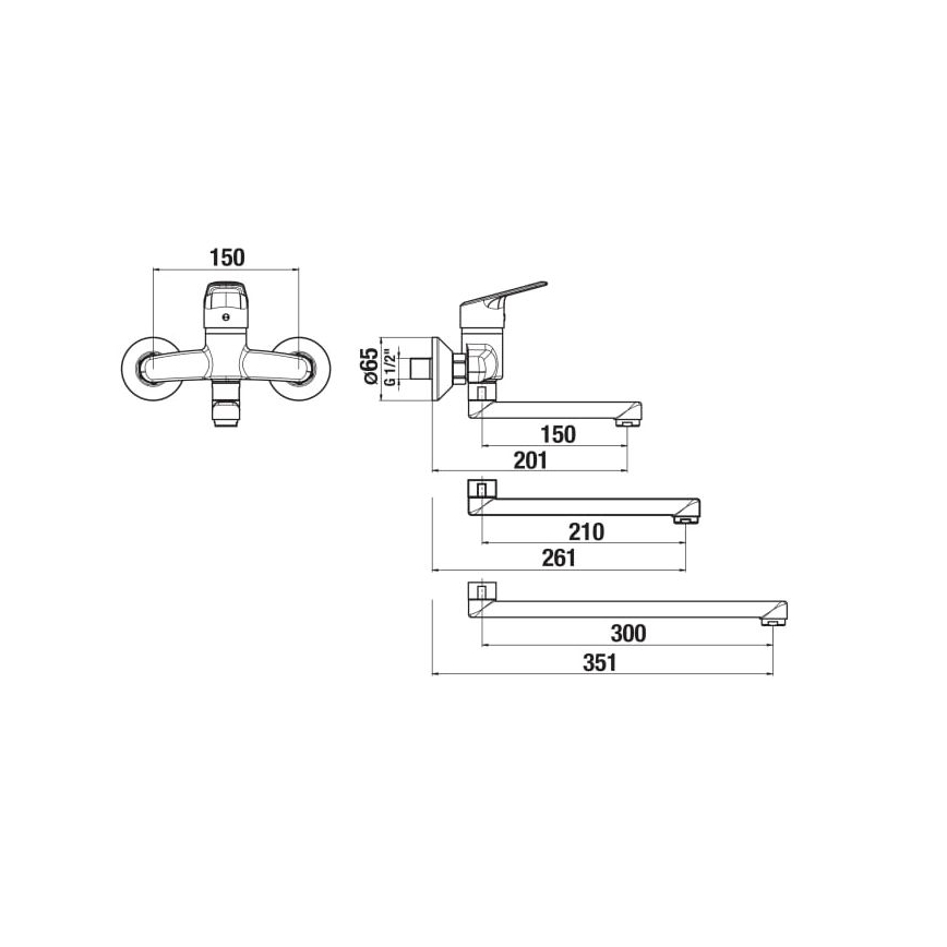 JIKA H3112E70042201 - Basin tap TALAS 15x20,1 cm shiny chrome