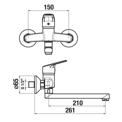 JIKA H3112E70042301 - Basin tap TALAS 15x26,1 cm shiny chrome