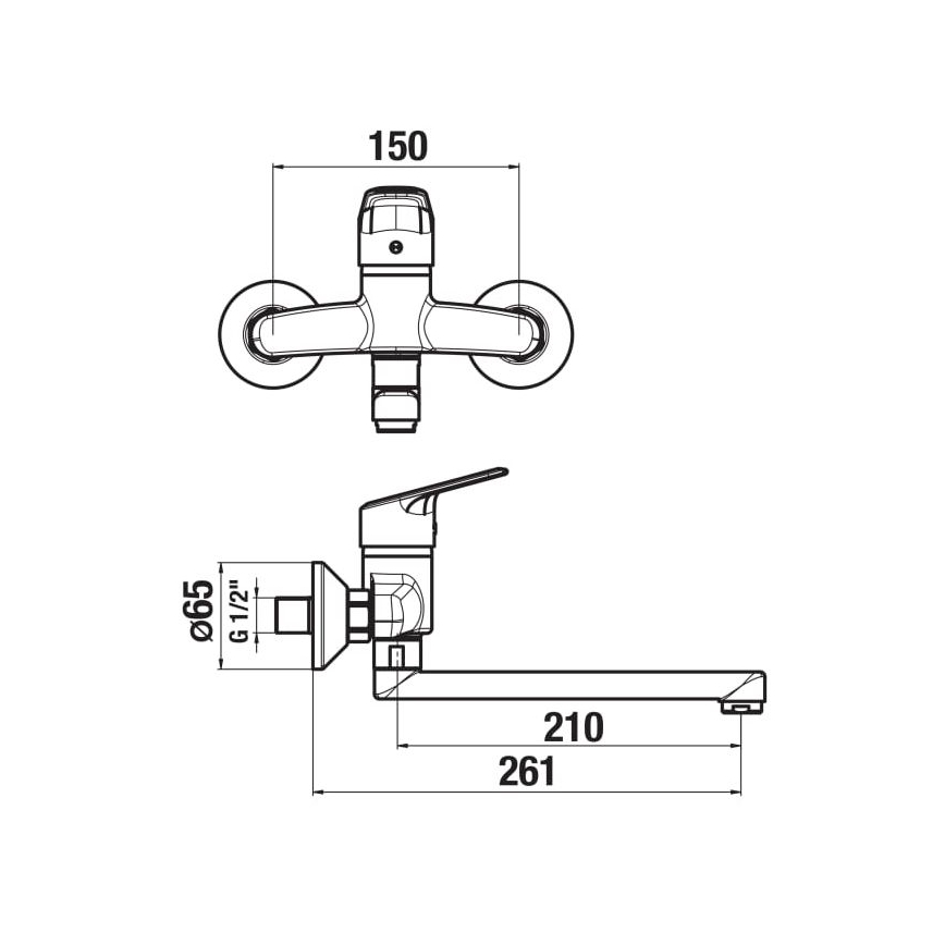 JIKA H3112E70042301 - Basin tap TALAS 15x26,1 cm shiny chrome