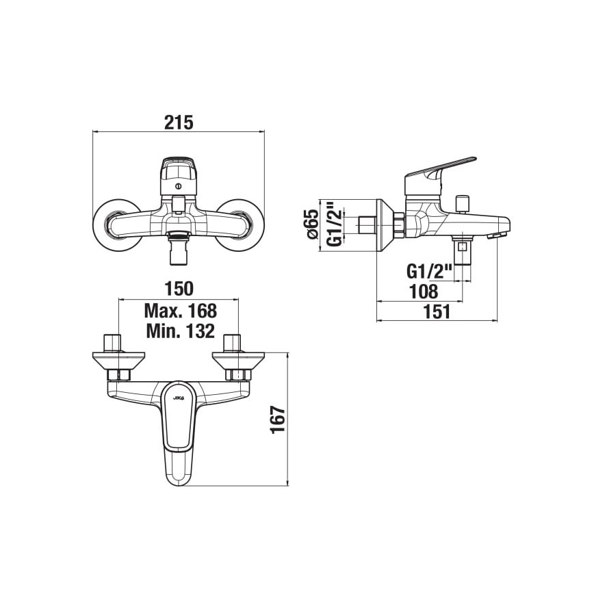 JIKA H3212E70044001 - Bath tap TALAS shiny chrome