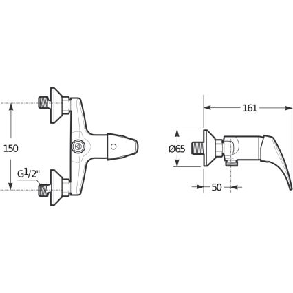 JIKA H3311N70044001 - Shower tap TALAS shiny chrome