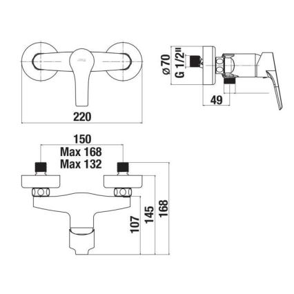JIKA H3311W70044001 - Shower tap CUBE shiny chrome