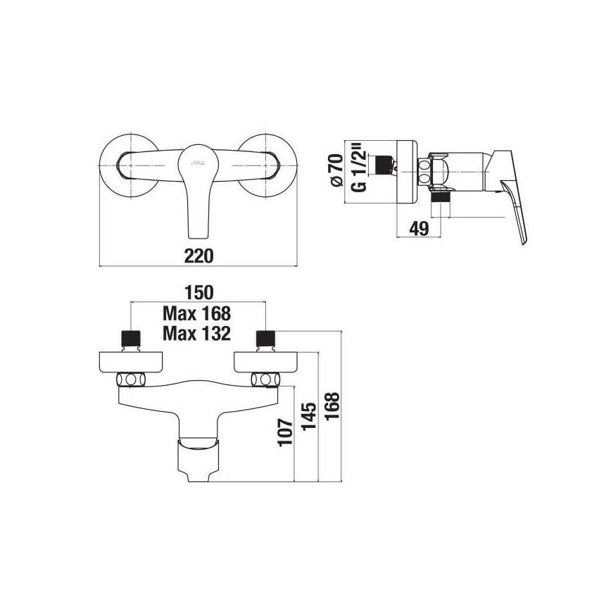 JIKA H3311W70044001 - Shower tap CUBE shiny chrome