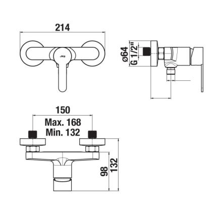 JIKA H3311Z70044001 - Shower tap LYRA shiny chrome