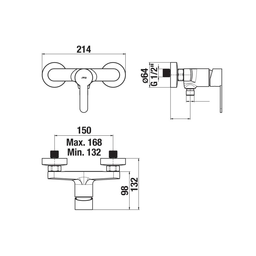 JIKA H3311Z70044001 - Shower tap LYRA shiny chrome