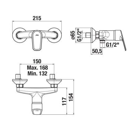 JIKA H3312E70044001 - Shower tap TALAS shiny chrome