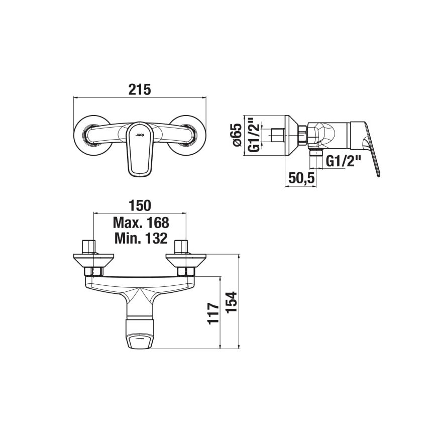 JIKA H3312E70044001 - Shower tap TALAS shiny chrome